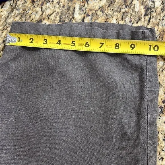 Eileen Fisher Brown Linen Wide Leg Mid Rise Pants Size M - Picture 5 of 13